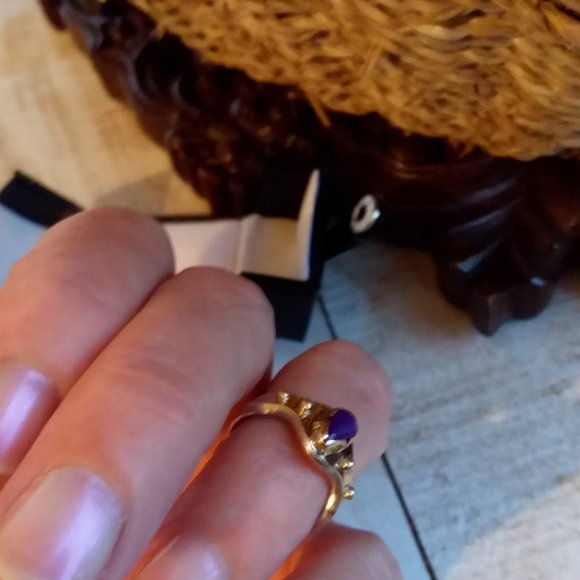 RARE Empire Ring | 18K Gold Amethyst | Antiquity, 1 of a kind Ring | Sterling + - Picture 8 of 8